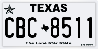 TX license plate CBC8511
