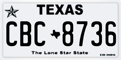 TX license plate CBC8736