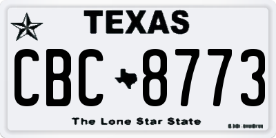 TX license plate CBC8773