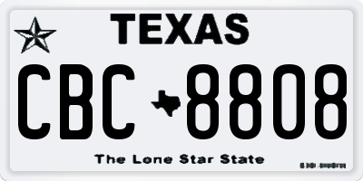 TX license plate CBC8808
