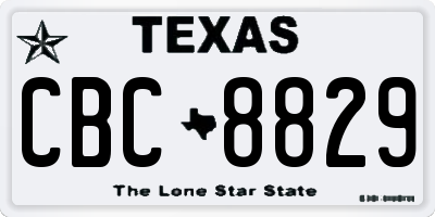 TX license plate CBC8829
