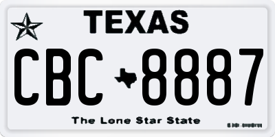 TX license plate CBC8887