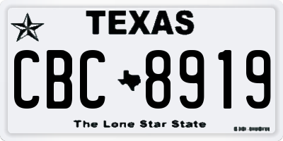TX license plate CBC8919