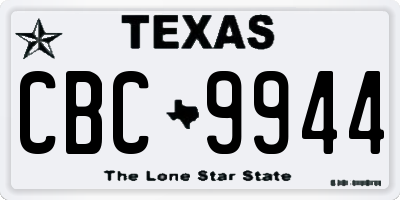 TX license plate CBC9944