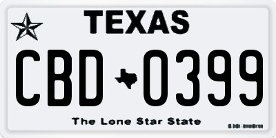 TX license plate CBD0399