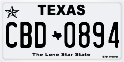 TX license plate CBD0894