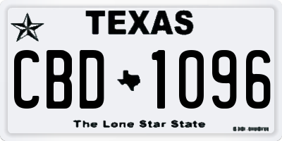 TX license plate CBD1096