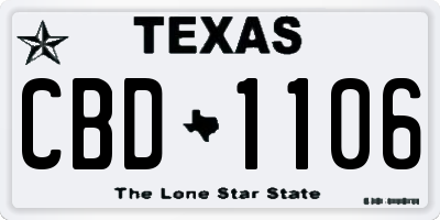 TX license plate CBD1106