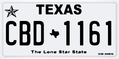 TX license plate CBD1161