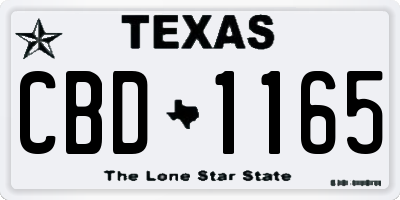 TX license plate CBD1165