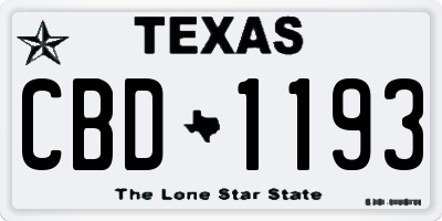 TX license plate CBD1193
