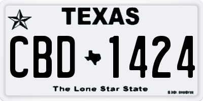 TX license plate CBD1424
