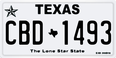 TX license plate CBD1493