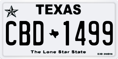 TX license plate CBD1499