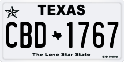 TX license plate CBD1767