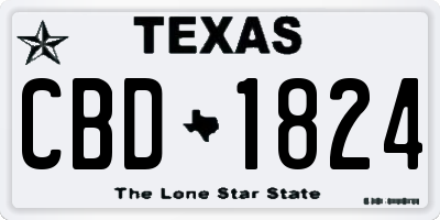 TX license plate CBD1824
