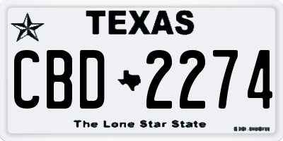 TX license plate CBD2274