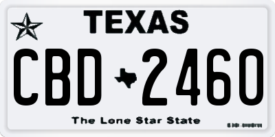 TX license plate CBD2460