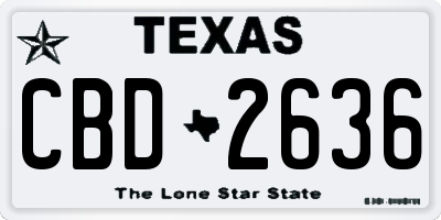 TX license plate CBD2636