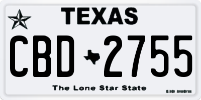 TX license plate CBD2755
