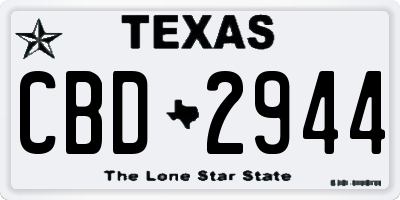 TX license plate CBD2944