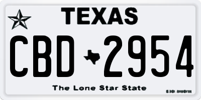 TX license plate CBD2954