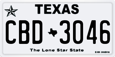 TX license plate CBD3046