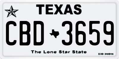 TX license plate CBD3659