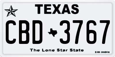 TX license plate CBD3767