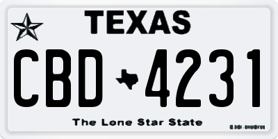 TX license plate CBD4231