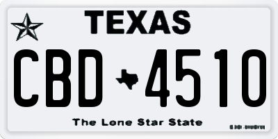 TX license plate CBD4510