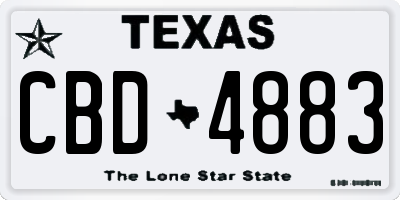 TX license plate CBD4883