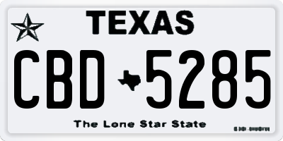 TX license plate CBD5285