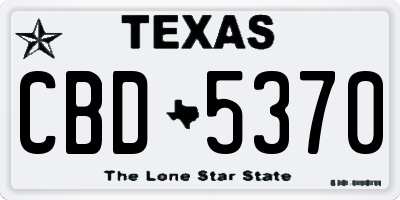 TX license plate CBD5370