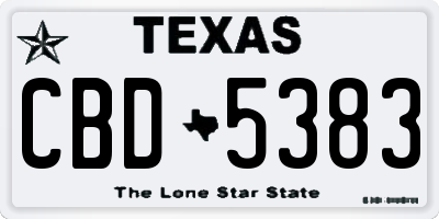 TX license plate CBD5383