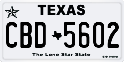 TX license plate CBD5602
