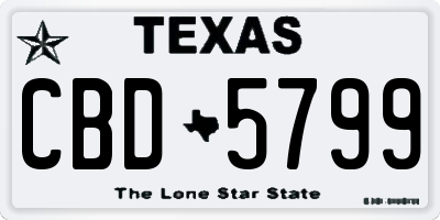 TX license plate CBD5799