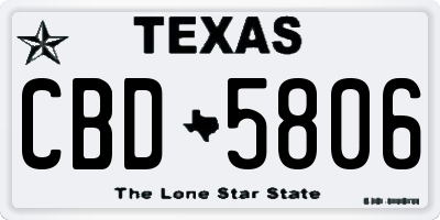 TX license plate CBD5806