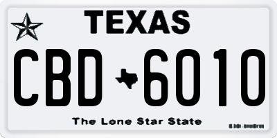TX license plate CBD6010