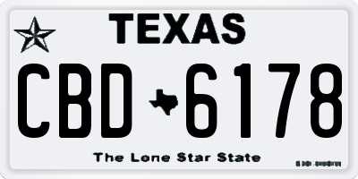 TX license plate CBD6178