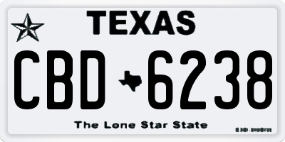 TX license plate CBD6238