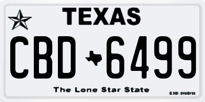TX license plate CBD6499