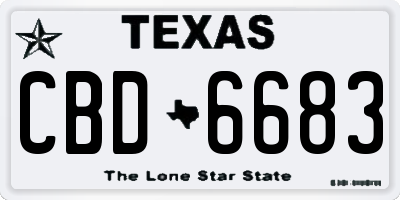 TX license plate CBD6683