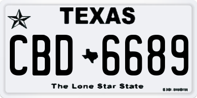 TX license plate CBD6689