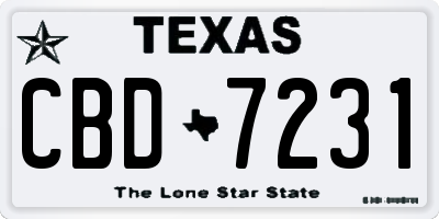 TX license plate CBD7231