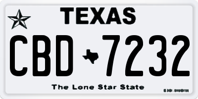 TX license plate CBD7232