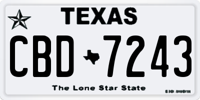 TX license plate CBD7243
