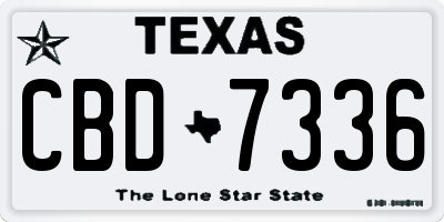 TX license plate CBD7336