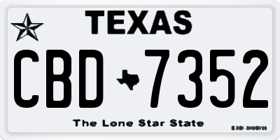 TX license plate CBD7352