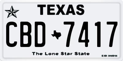 TX license plate CBD7417
